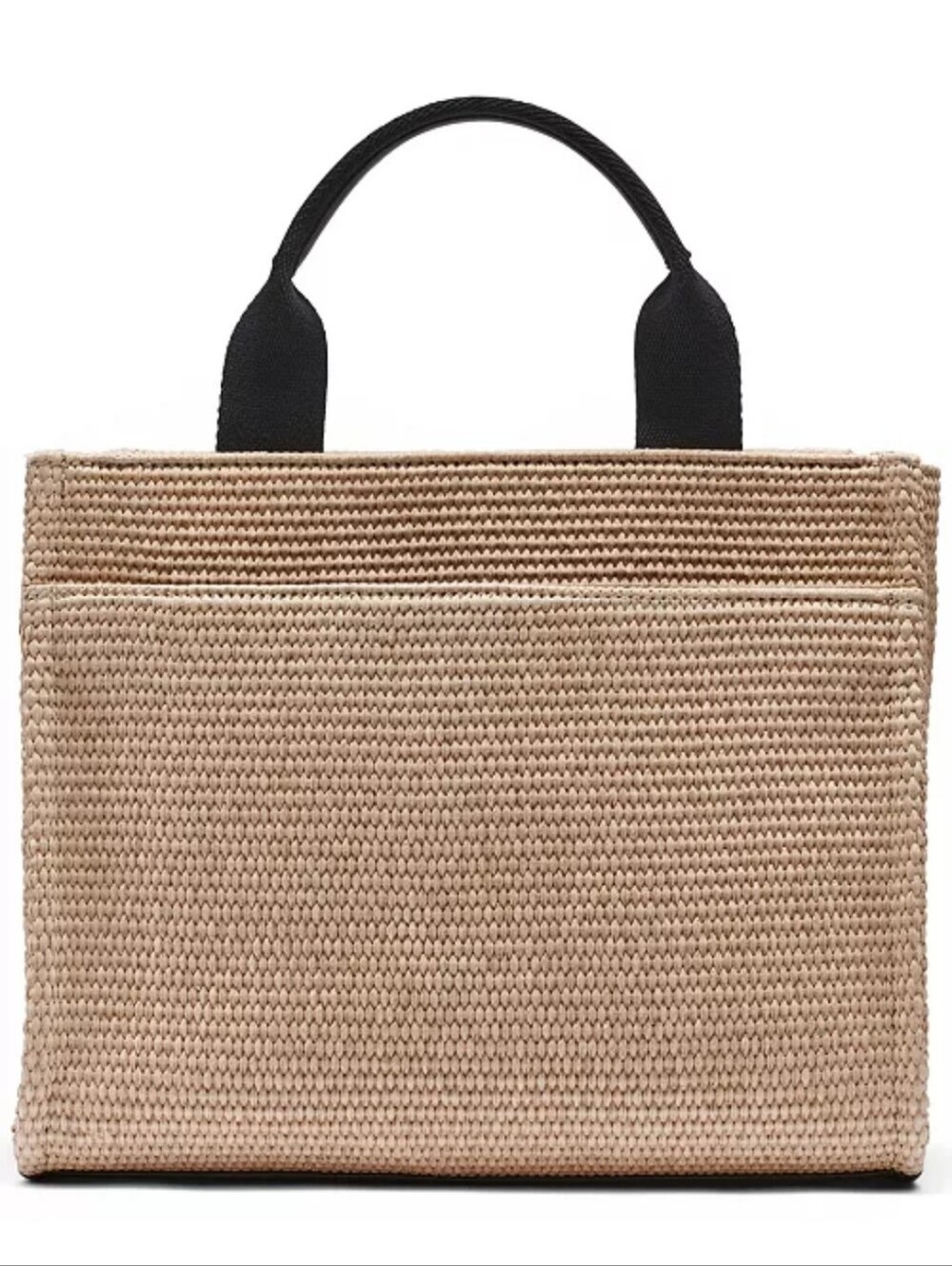 DKNY Beige Straw Messenger Bag with Black Logo and Strap/BNWT - Picture 2 of 4